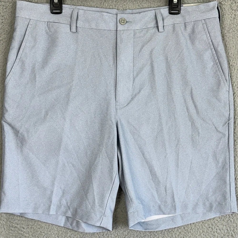 NEW PGA TOUR Shorts Mens 36 Light Blue Performance Golf Chino Stretch Flat Front